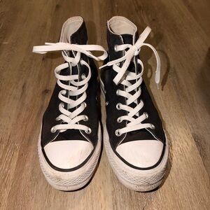 Stylish Black Canvas High-Top Sneakers